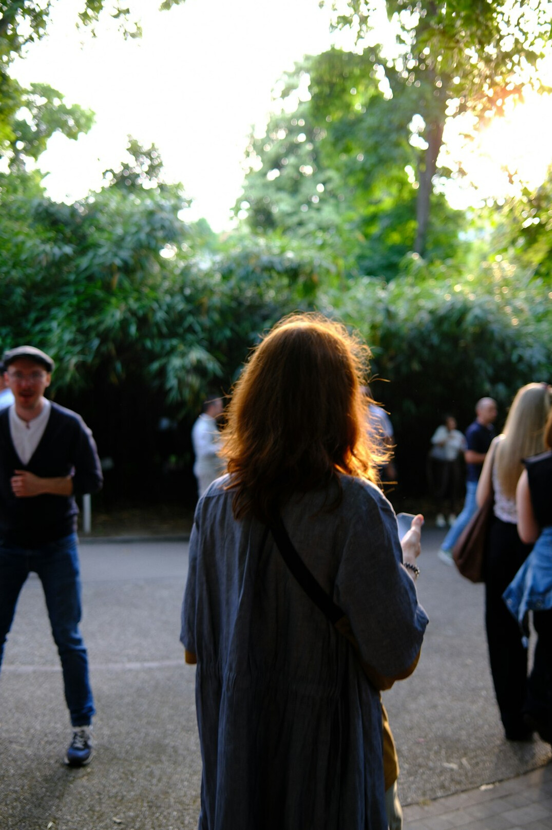 diverse people in public park
