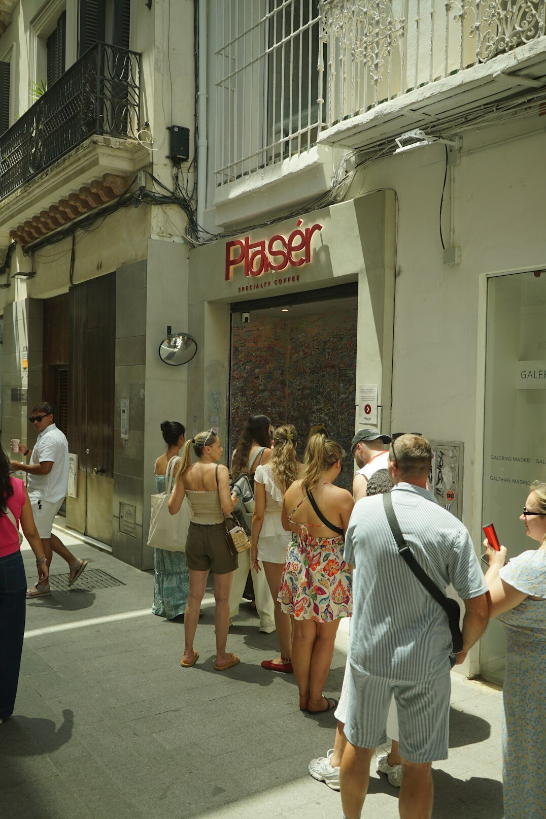 people waiting in coffee line