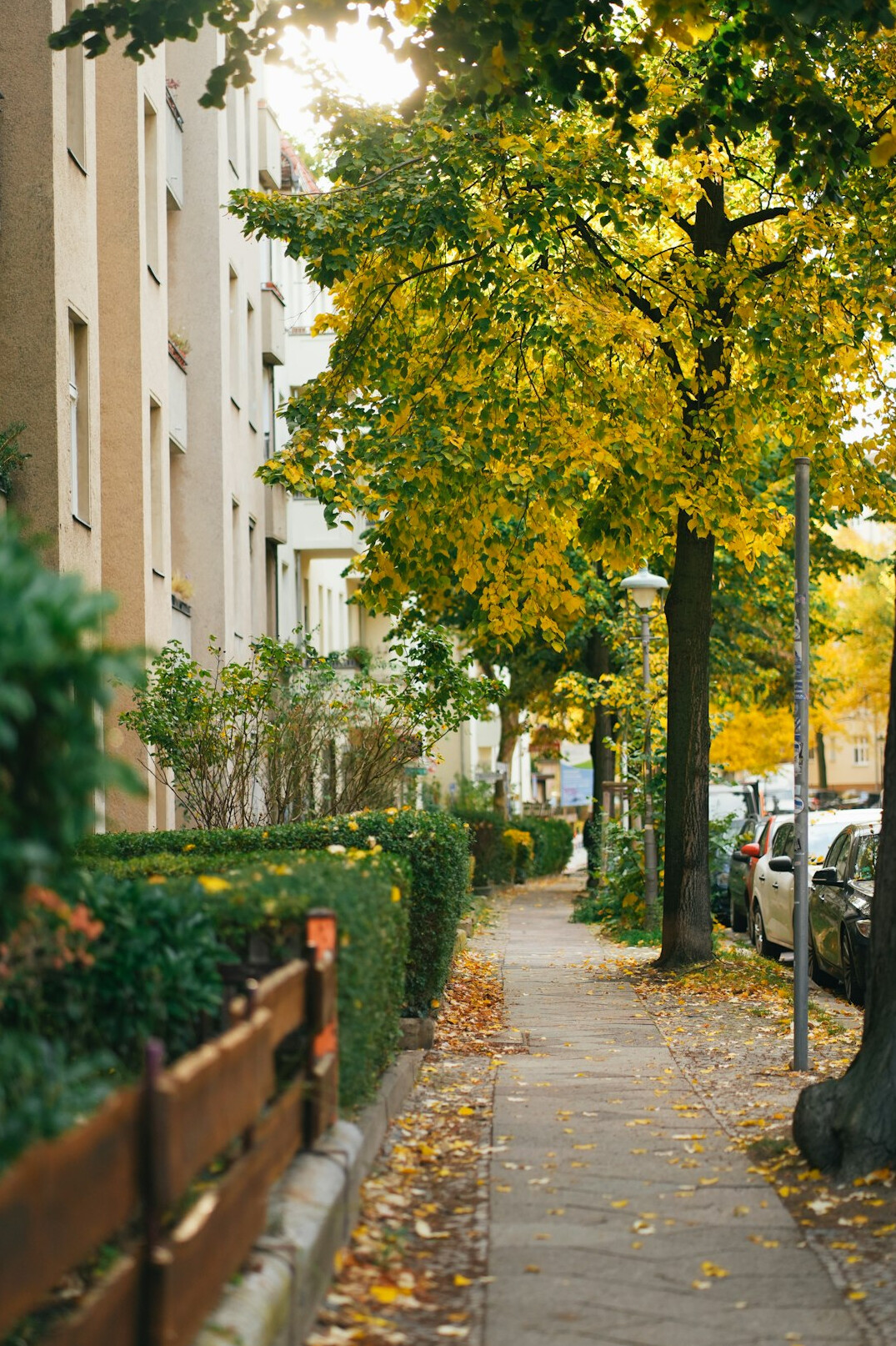 city sidewalk morning