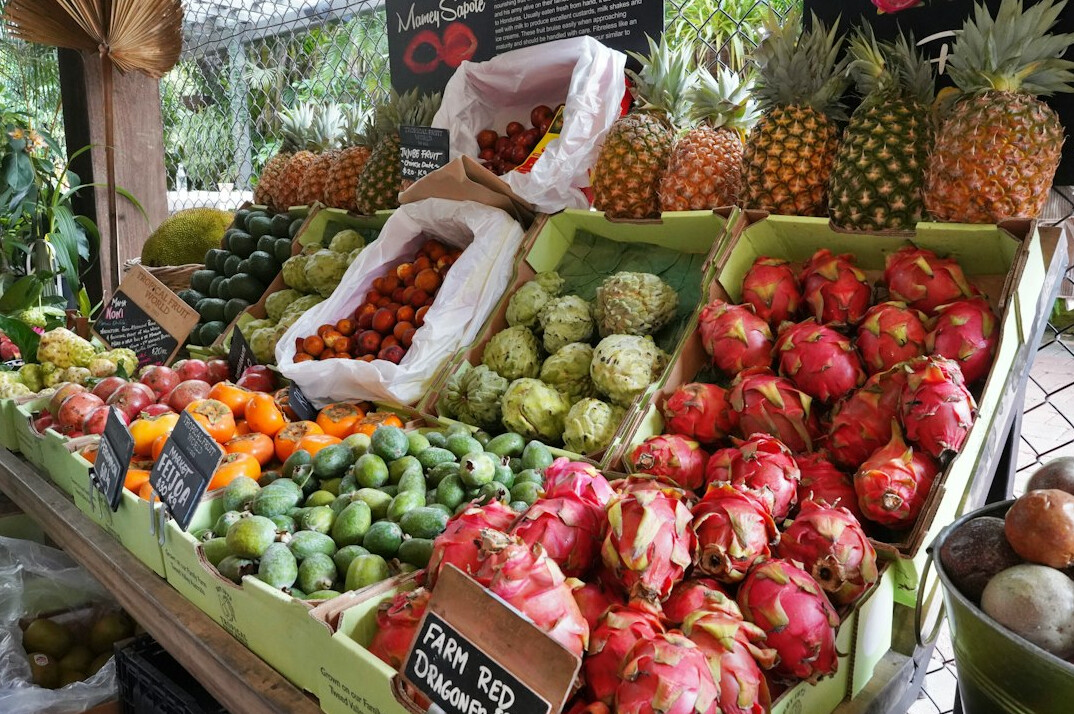 market stall with fresh produce